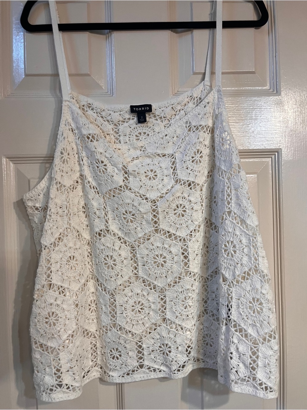torrid White Crochet Lace Spaghetti Strap Camisole